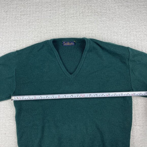 Vintage Le Minor 100% Pure Wool sweatshirt Green Sz 2 Made in France - Picture 10 of 16